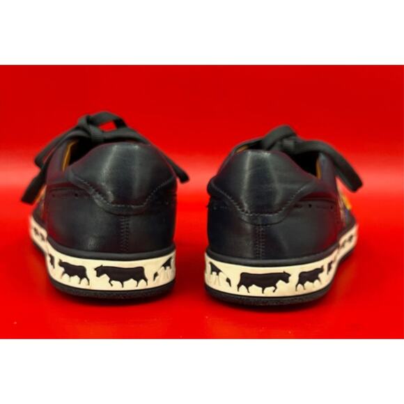 Bally Animal Anistern Navy Blue Leather Low Top Embroidered Sneakers Sz 6 1/2 D main image 9
